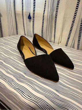 J. Crew Black Pointed D'Orsay Flats